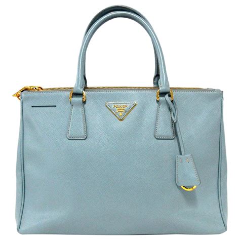 Sac Prada Galleria En Cuir Saffiano Bleu Clair 